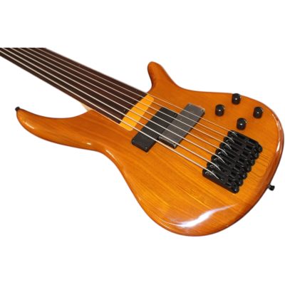 Custom Tornado Natural Finish 7 String Fretless Bass Two Big Humbucker Style Soapbar Pickups - Image 6