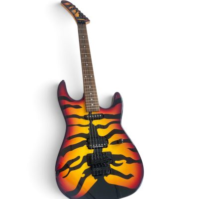 Custom Obsidian George Lynch Sunburst Tiger Graphics 6 String Electric Guitar Floyd Rose Tremolo - Image 8
