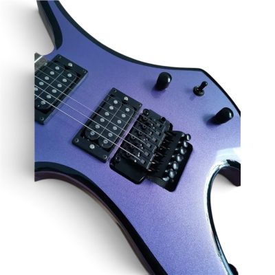 Custom Norturne Mick Virgin Spider Purple Bevel Black Electric Guitar Floyd Rose Tremolo - Image 4