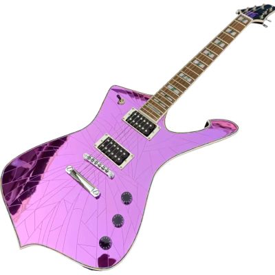 Custom Axis Iceman Pink Purple Mirror Crystal IC420FM Electric Guitar - Image 2