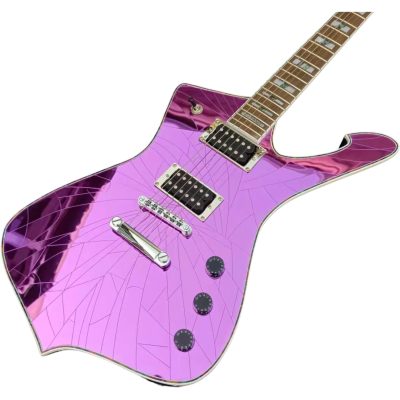 Custom Axis Iceman Pink Purple Mirror Crystal IC420FM Electric Guitar - Image 6
