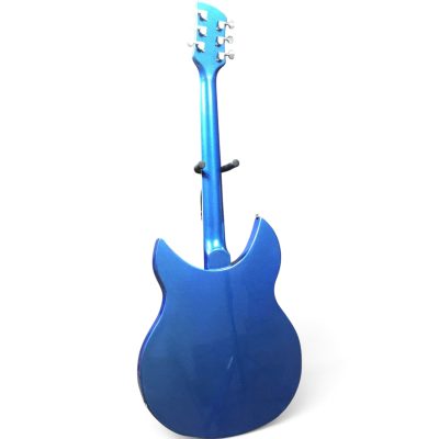 Custom Nova Metallic Blue 330 2 Pickups 6 String Electric Guitar - Image 3