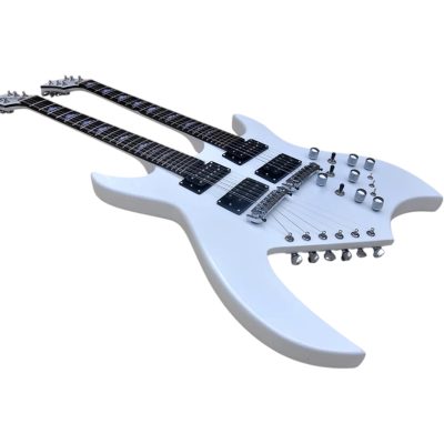 Custom Norturne Lita White Finish 18 String Guitar Double Neck - Image 5