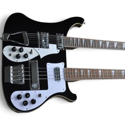 Custom Nova 4080 Jetglo Geddy Lee Double Neck Black 4 String Bass 12 String Guitar - Image 6