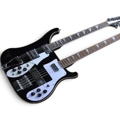 Custom Nova 4080 Jetglo Geddy Lee Double Neck Black 4 String Bass 12 String Guitar - Image 7