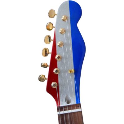 Custom Regent Buck Owens Red Blue Silver Sparkle Finish Guitar Gold Hardware - Image 5