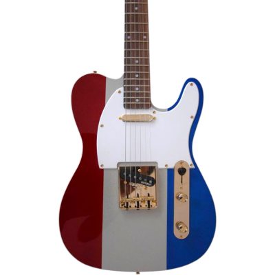 Custom Regent Buck Owens Red Blue Silver Sparkle Finish Guitar Gold Hardware