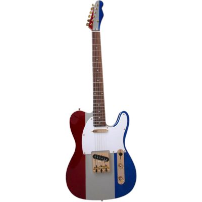 Custom Regent Buck Owens Red Blue Silver Sparkle Finish Guitar Gold Hardware - Image 2