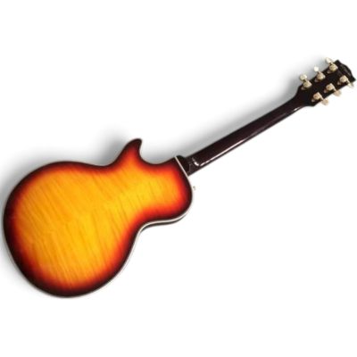 Custom Crown ES335 Heritage Cherry Sunburst Tri Burst Fhole Florentine Cutaway Guitar - Image 7