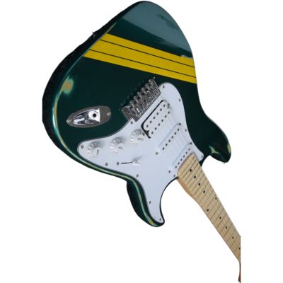 Custom Regent Tom DeLonge Sherwood Green Metallic Yellow Stripes Electric Guitar - Image 11