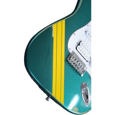 Custom Regent Tom DeLonge Sherwood Green Metallic Yellow Stripes Electric Guitar - Image 10