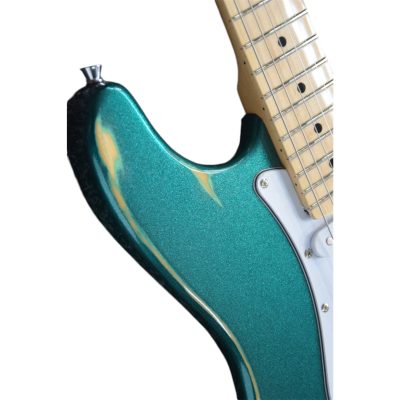 Custom Regent Tom DeLonge Sherwood Green Metallic Yellow Stripes Electric Guitar - Image 9