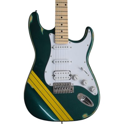 Custom Regent Tom DeLonge Sherwood Green Metallic Yellow Stripes Electric Guitar