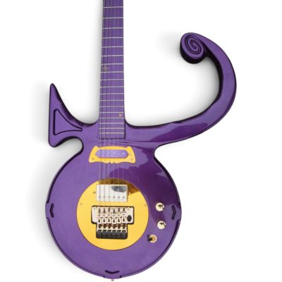 Custom Ember Prince Love Symbol Violet Purple Floyd Rose Tremolo 6 String Guitar