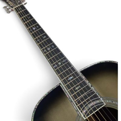 Custom Vertex Platinum Gray Burst Solid Spruce Top OM45 Acoustic Electric Guitar Fishman EQ - Image 4