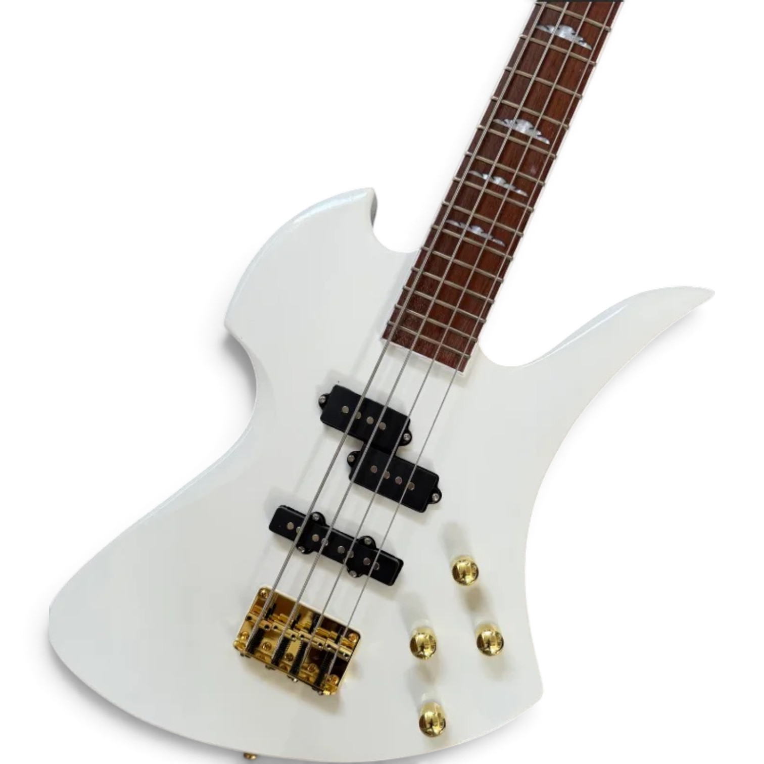 Custom Norturne Nikki Mockingbird White Finish Legacy 4 String Bass - Image 8