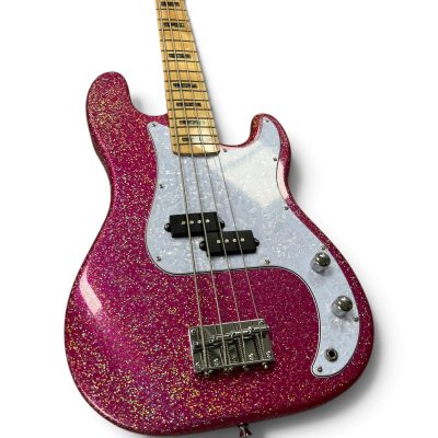 Custom Regent Adam Clayton Pink Sparkle 4 String Precision Bass - Image 7