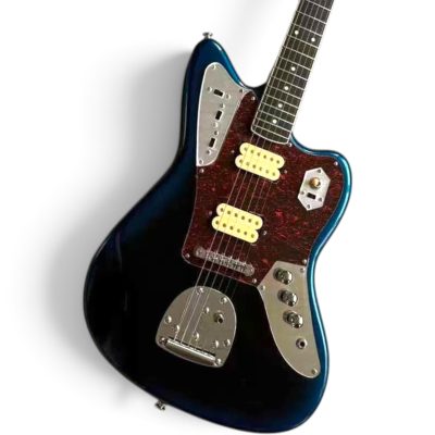 Custom Regent Black Blue Metallic Burst Jaguar Kurt Cobain Finish 6 String Electric Guitar