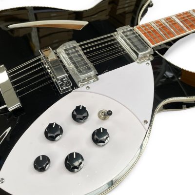 Custom Nova Checkerboard Bindings Jetglo Black 360 George Harrison Finish 12 String Guitar - Image 12