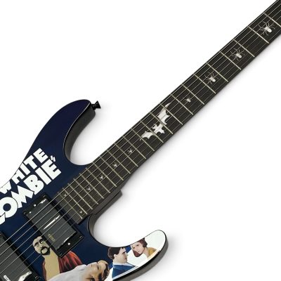 Custom Obsidian Hand Painted Black White Zombie Graphic Kirk Hammett Electric Guitar - Image 4