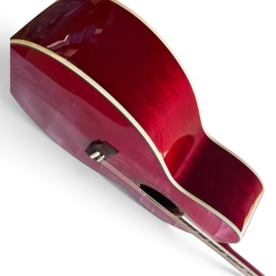 Custom Vile Barry S4BG Songbird Crimson Red Acoustic Electric Guitar - Image 3