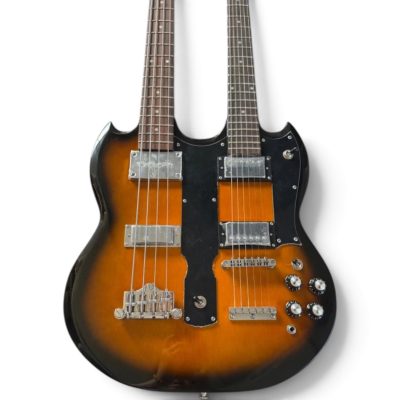 Custom Crown SG Geddy Lee Double Neck 6 String Guitar 4 String Bass Tobacco Burst