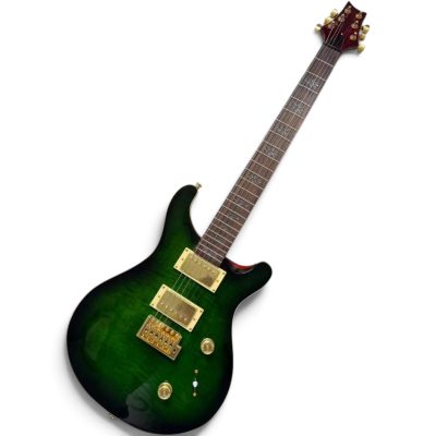 Custom Monarch Santana Green Burst Flamed Maple Electric Guitar Double Cutaway - Image 6