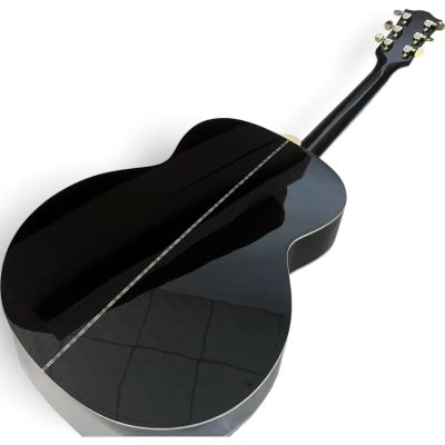 Custom Crown SJ200 Black Acoustic Electric Guitar Fishman EQ - Image 3