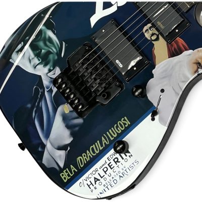 Custom Obsidian Hand Painted Black White Zombie Graphic Kirk Hammett Electric Guitar - Image 5