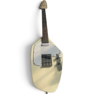 Custom Pyrite Phantom VI Vintage White Ian Curtis Teardrop 6 String Guitar - Image 6