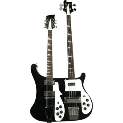Custom Nova 4080 Jetglo Black Geddy Lee Double Neck 4 String Bass 12 String Guitar Bolt On - Image 2