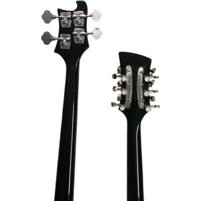 Custom Nova 4080 Jetglo Black Geddy Lee Double Neck 4 String Bass 12 String Guitar Bolt On - Image 5