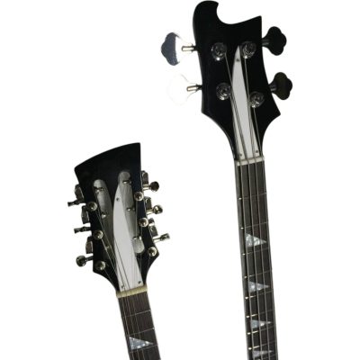 Custom Nova 4080 Jetglo Black Geddy Lee Double Neck 4 String Bass 12 String Guitar Bolt On - Image 7