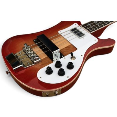 Custom Nova 4003 Flame Red Fireglo Chrome Hardware 4 String Bass - Image 8
