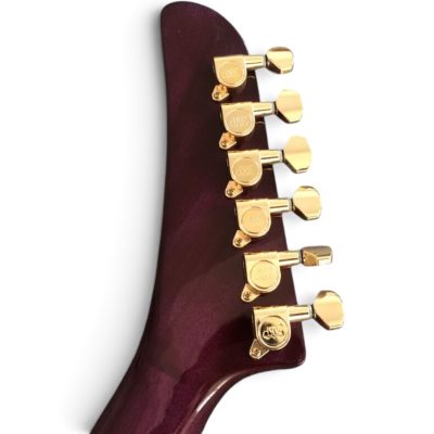 Custom Crown Transparent Purple Violet Modernistic Explorer Tiger Maple Top Guitar Bigsby Tremolo - Image 9