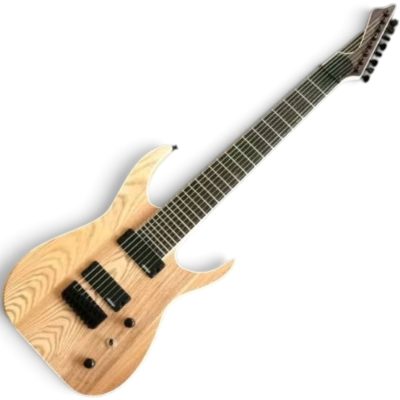 Custom Topaz Black Machine Ash Body Jumbo Frets 8 String Guitar - Image 7