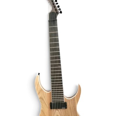 Custom Topaz Black Machine Ash Body Jumbo Frets 8 String Guitar - Image 9