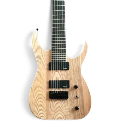 Custom Topaz Black Machine Ash Body Jumbo Frets 8 String Guitar