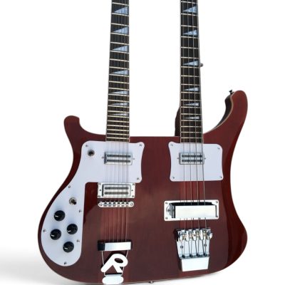 Custom Nova 4080 Burgundyglo Geddy Lee Double Neck 4 String Bass 12 String Guitar