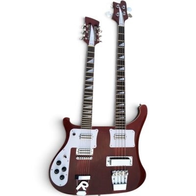 Custom Nova 4080 Burgundyglo Geddy Lee Double Neck 4 String Bass 12 String Guitar - Image 6