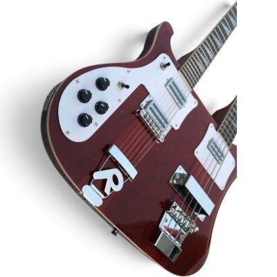 Custom Nova 4080 Burgundyglo Geddy Lee Double Neck 4 String Bass 12 String Guitar - Image 5