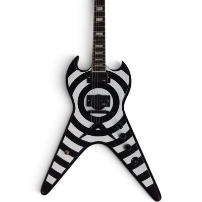 Custom Crown Wylde Black White ZV Buzzsaw Flying V Electric Guitar