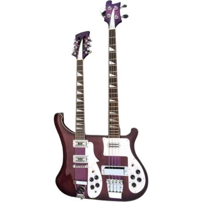 Custom Nova 4080 Violet Purpleglo Geddy Lee Double Neck 4 String Bass 12 String Guitar - Image 8