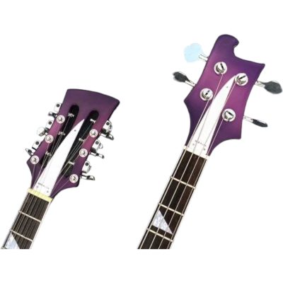 Custom Nova 4080 Violet Purpleglo Geddy Lee Double Neck 4 String Bass 12 String Guitar - Image 6