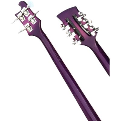 Custom Nova 4080 Violet Purpleglo Geddy Lee Double Neck 4 String Bass 12 String Guitar - Image 3