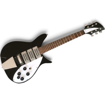 Custom Nova Black Jetglo 325 Lennon 21 Inch Scale Length Electric Guitar - Image 3