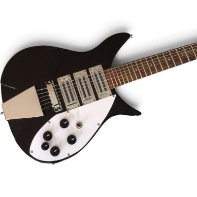 Custom Nova Black Jetglo 325 Lennon 21 Inch Scale Length Electric Guitar - Image 6