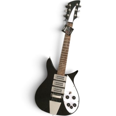 Custom Nova Black Jetglo 325 Lennon 21 Inch Scale Length Electric Guitar - Image 7