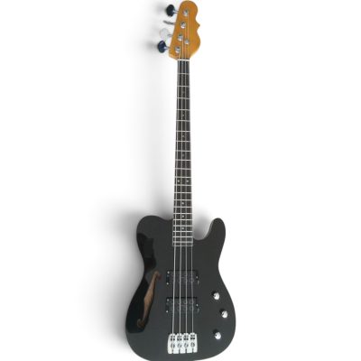 Custom Regent Asat Tom Semi Hollow Jet Black 4 String Bass - Image 3