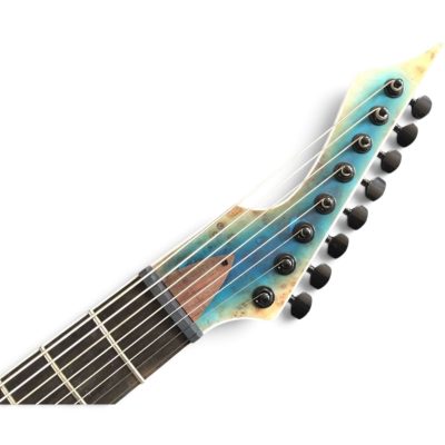 Custom Topaz Black Machine Birdseye Blue Burst Finish 8 String Electric Guitar Rosewood Fretboard - Image 6